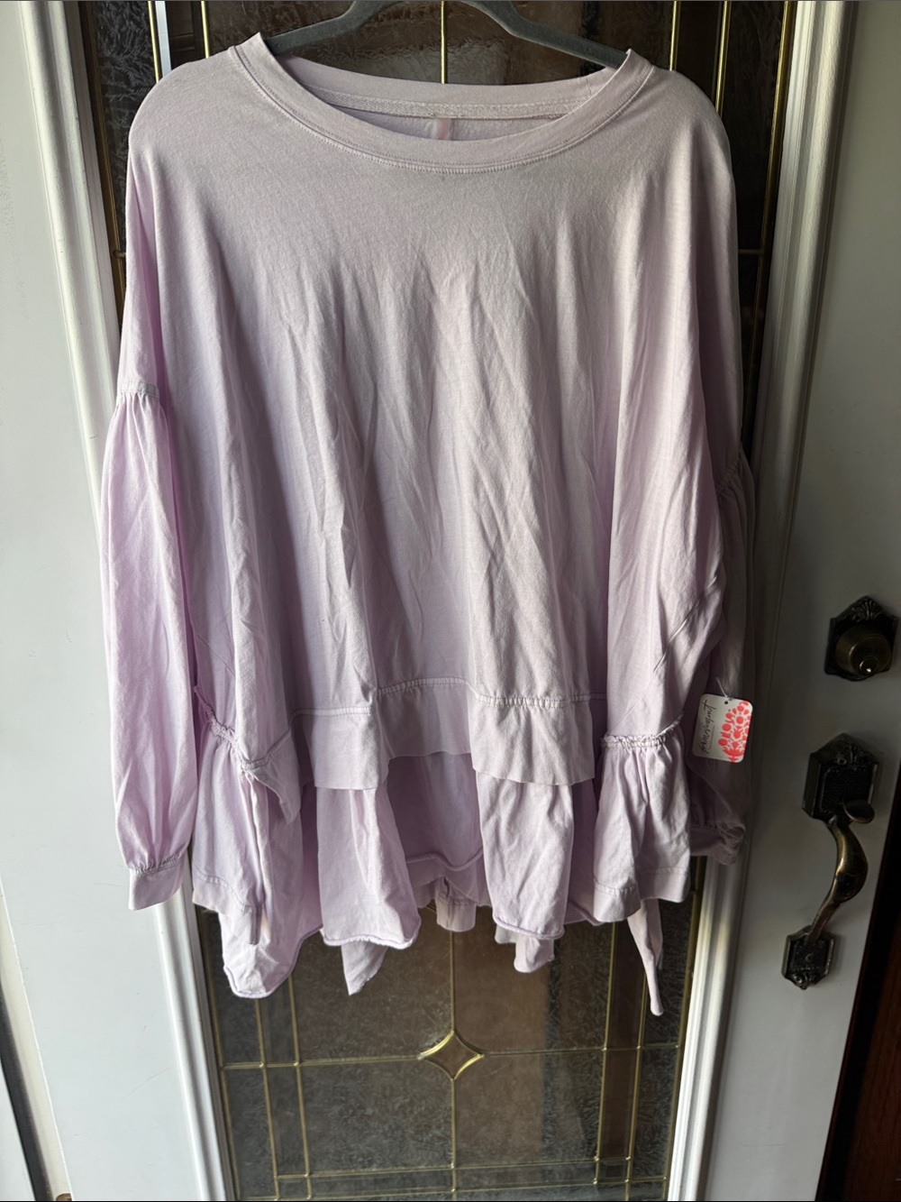 Free People Pastel Lavender Layered Ruffle Tunic